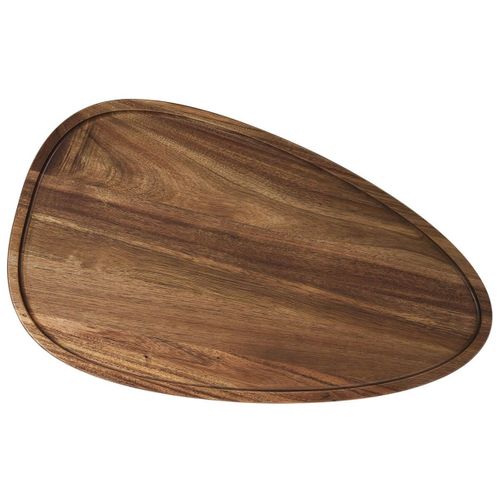 Lot De 2 Tables Basses Ovales Gigogne En Acacia Teinté Noyer - Astrid