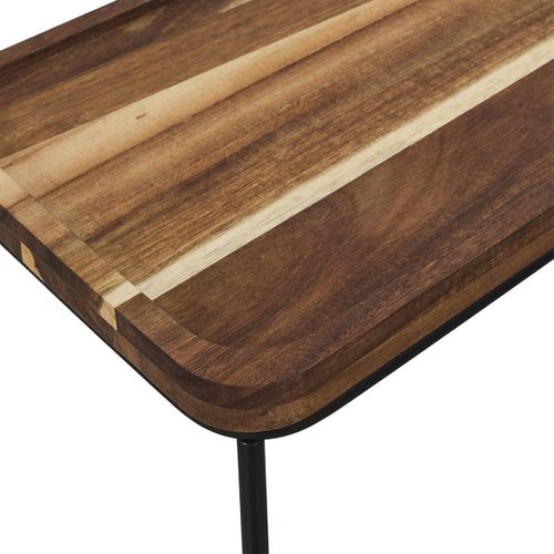 Console En Métal Filaire Et Plateau En Acacia - Livio