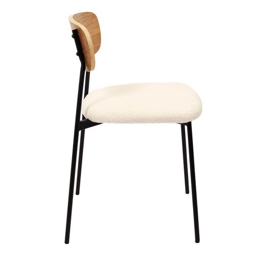 Lot De 4 Chaises Bois Et Métal Assise En Tissu Bouclettes - Kilpa