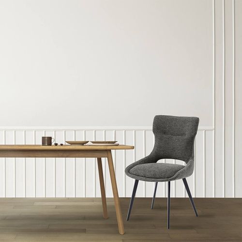 Lot De 6 Chaises Tissu Coloris Gris Anthracite - Amanda