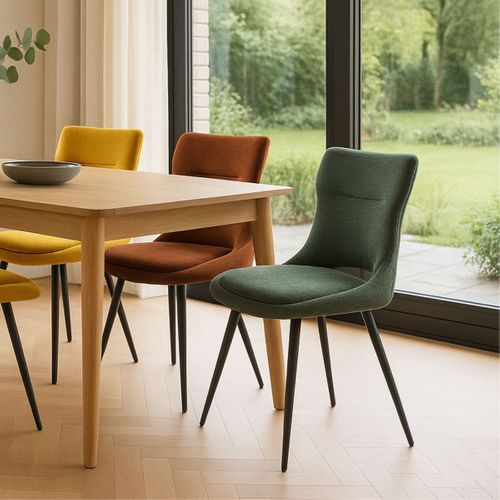 Lot De 6 Chaises Tissu Coloris Vert - Amanda