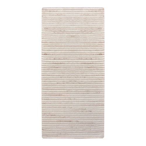 Tapis De Couloir Laine Et Coton Touffeté à La Main 80x180 Cm Beige - Malag