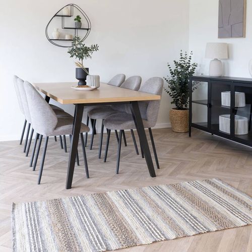Tapis De Couloir Jute Et Laine Tissé à La Main 80x180 Cm Beige Et Marron - Guispo
