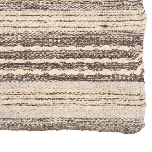 Tapis De Couloir Jute Et Laine Tissé à La Main 80x180 Cm Beige Et Marron - Guispo