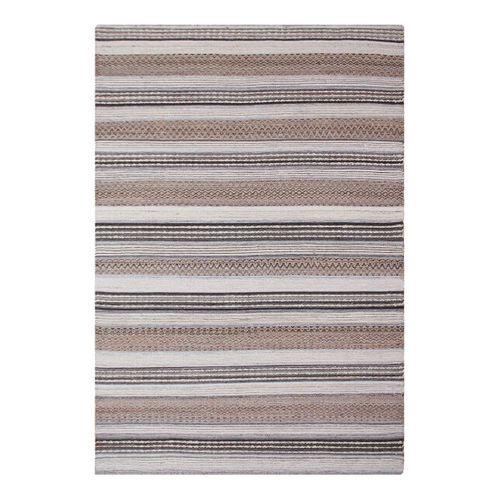 Tapis Jute Et Laine Tissé à La Main 200x300 Cm Beige Et Marron - Guispo