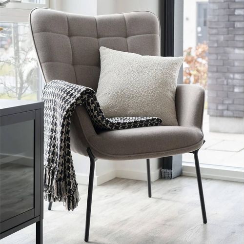 Coussin Déco Carré Bouclettes Beige - Buklet