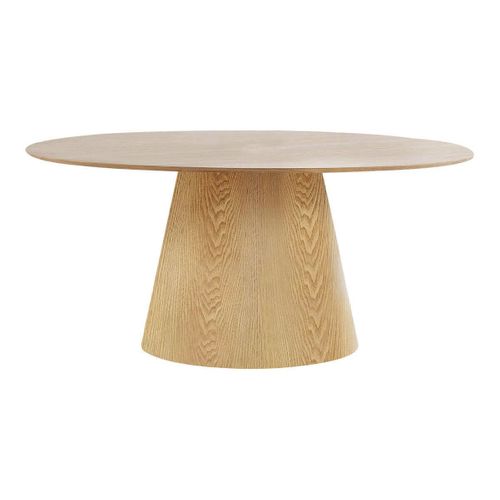 Table Ovale 160cm Pied Central Mdf Placage Frêne - Caracas