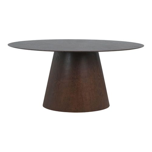 Table Ovale 160cm Pied Central Mdf Placage Noyer - Caracas