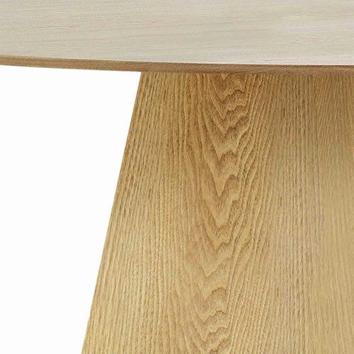 Table Ronde 120cm Pied Central Mdf Placage Frêne - Caracas