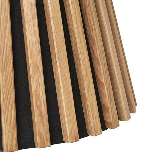 Table Basse Ronde Pied Central Relief Mdf Placage Chêne Clair - Dublin