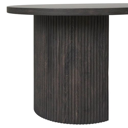 Table Basse Ovale Pieds Relief Mdf Effet Bois Foncé - Ankara