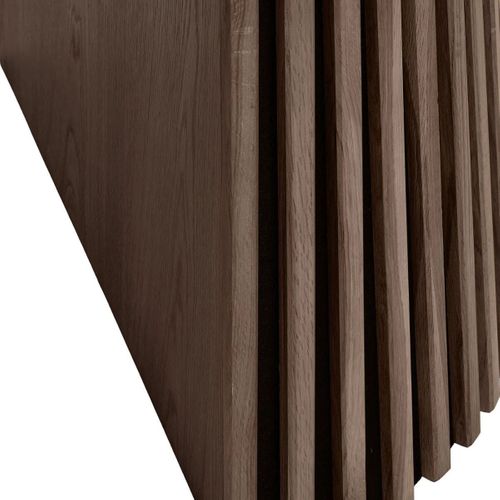 Table Extensible Ronde Pied Central Relief Mdf Placage Chêne Fumé - Dublin