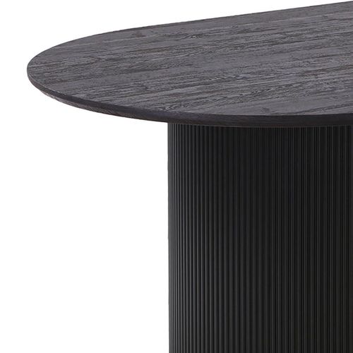 Table Repas Ovale Pieds Relief Mdf Effet Bois Foncé - Ankara