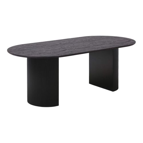 Table Repas Ovale Pieds Relief Mdf Effet Bois Foncé - Ankara