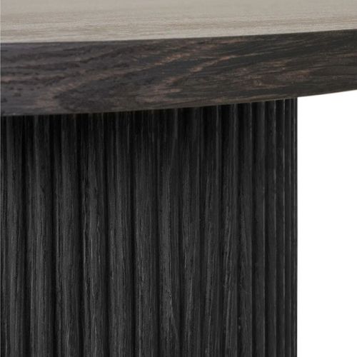 Table Repas Ovale Pieds Relief Mdf Effet Bois Foncé - Ankara