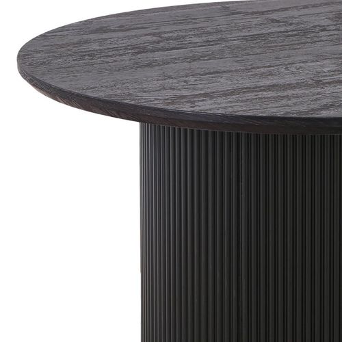 Table Basse Ronde 80cm Pieds Relief Mdf Effet Bois Foncé - Ankara