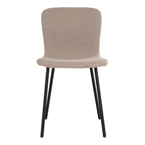 Lot De 4 Chaises Tissu Bouclé Beige Pieds Métal Noir - Laslo