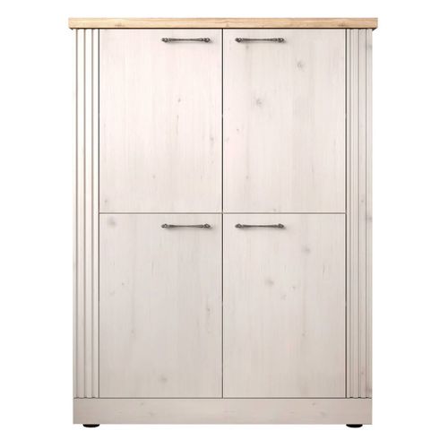 Ensemble Buffet 4 Portes Et Rangement Chêne Blanchi Et Chêne Clair - Nashvil