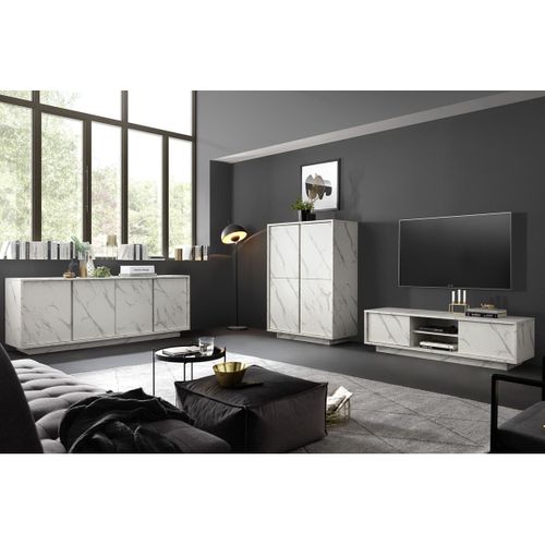 Ensemble Salon Aspect Marbre Blanc - Piralia