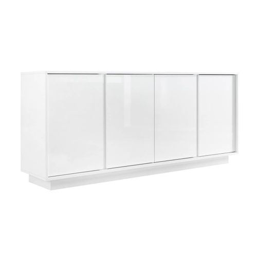 Buffet 4 Portes Finition Blanc Laqué Brillant Weiss - Lysiane