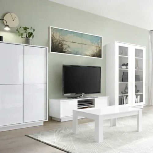 Table Basse Rectangulaire Blanc Laqué Brillant - Weiss