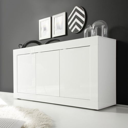 Buffet 3 Portes Finition Blanc Laqué Weiss - Otello