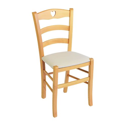 Lot De 6 Chaises Naturelles Et Assises En Tissu Ivoire - Naples