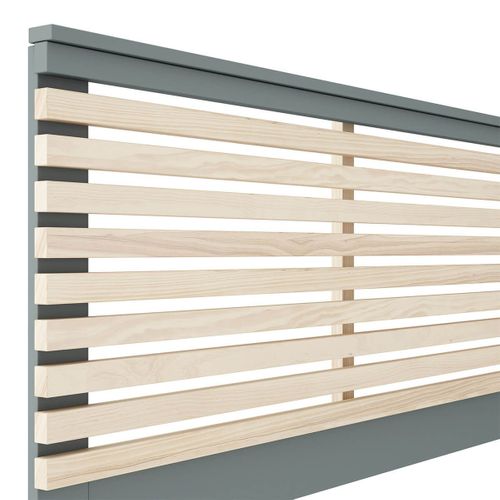 Tête De Lit 135/140 Scandinave Mdf Et Pin Massif Gris Vert - Canaca