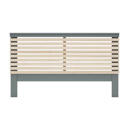 Tête De Lit 135/140 Scandinave Mdf Et Pin Massif Gris Vert - Canaca