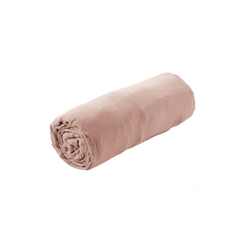 Drap Housse 80x200cm Gaze De Coton Guimauve - Ourea