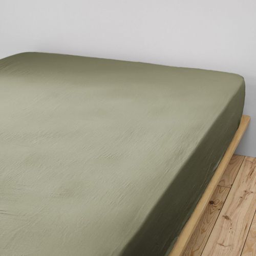 Drap Housse 140x200cm Gaze De Coton Romarin - Ourea