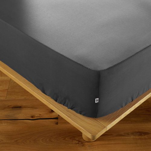 Drap Housse 80x200cm Coton Coloris Poivre - Samia