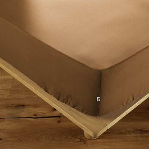 Drap Housse 80x200cm Coton Coloris Camel - Samia