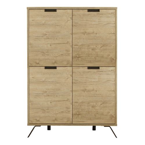 Buffet Haut 4 Portes Aspect Pieds Métal Gris Foncé - Palamo