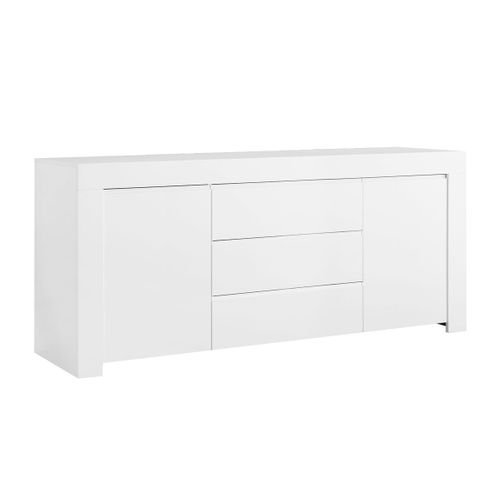 Buffet 2 Portes 3 Tiroirs Blanc Finition Mat - Firmin