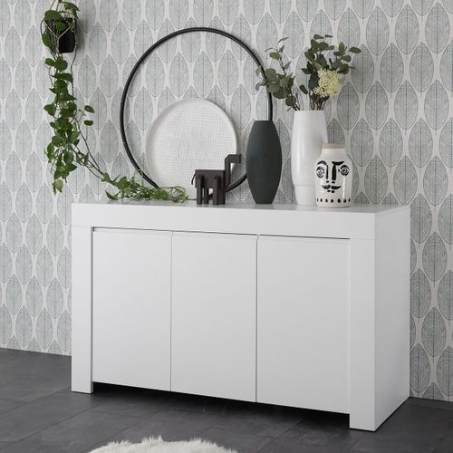 Buffet 3 Portes Blanc Finition Mat - Firmin
