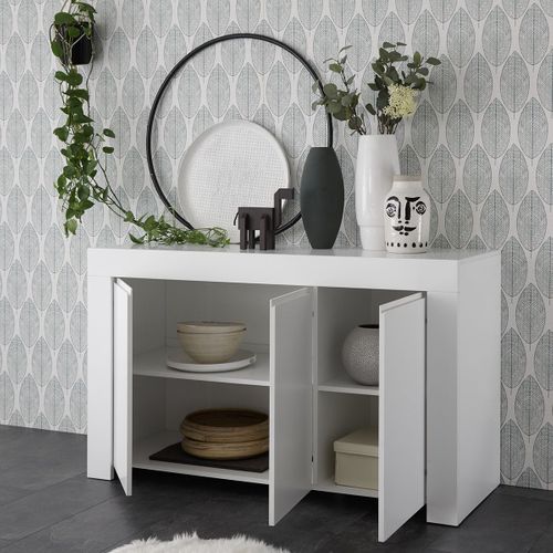 Buffet 3 Portes Blanc Finition Mat - Firmin
