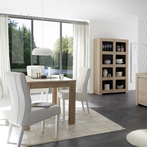 Séjour Avec Buffet 2 Portes 3 Tiroirs + Etagère Aspect Bois Finition Cadiz - Firmin
