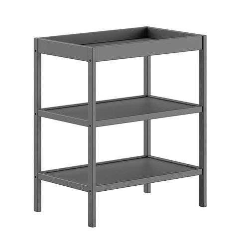 Ensemble Lit Bébé Evolutif + Table à Langer En Hêtre Massif Laqué Anthracite - Eliott