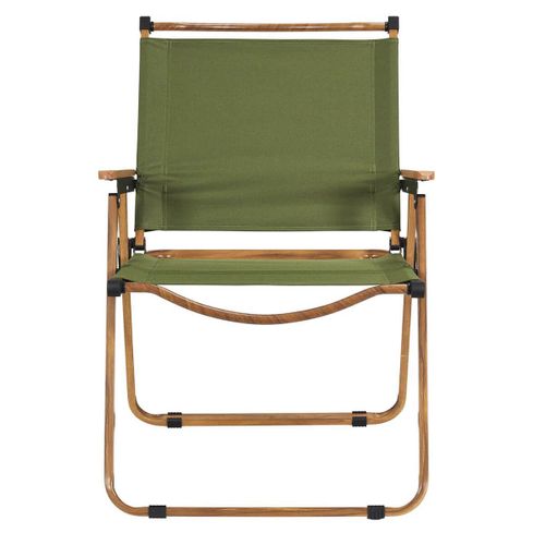 Chaise Pliante De Camping En Métal Imitation Bois Et Toile Verte - Kampa