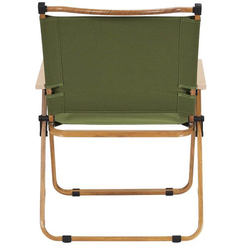 Chaise Pliante De Camping En Métal Imitation Bois Et Toile Verte - Kampa