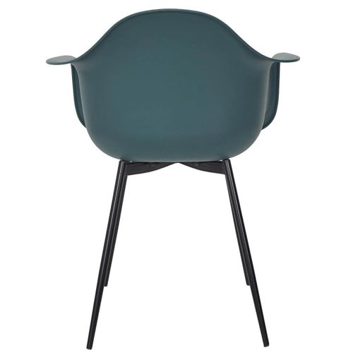 Lot De 4 Chaises Coque Accoudoirs Bleues Piètement Métal - Omer