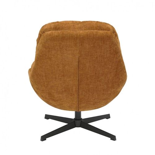 Fauteuil Pivotant En Tissu Polyester Jaune Moutarde - Noam