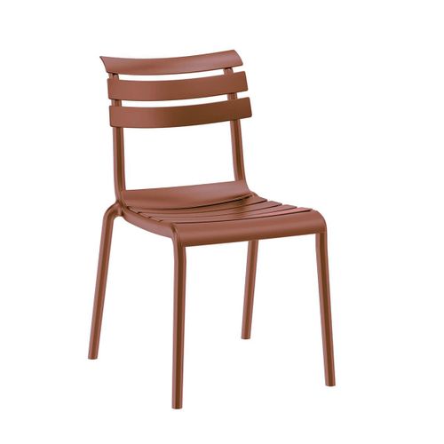 Lot De 4 Chaises En Plastique Recyclé Et Polypropylène Rouge Terracotta - Tanguy