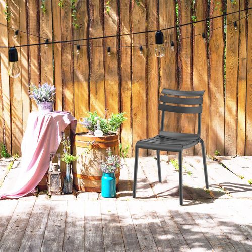 Lot De 4 Chaises En Plastique Recyclé Et Polypropylène Anthracite - Tanguy