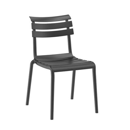 Lot De 4 Chaises En Plastique Recyclé Et Polypropylène Anthracite - Tanguy