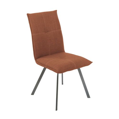 Lot De 2 Chaises Tissu Texturé Coloris Brique Terracotta - Bispo