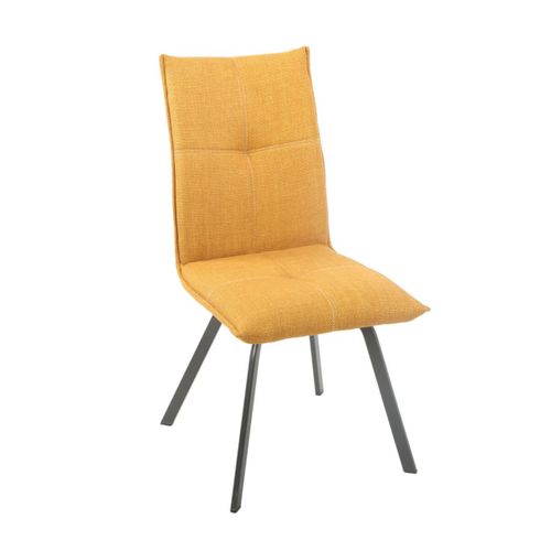 Lot De 2 Chaises Tissu Texturé Coloris Jaune Moutarde - Bispo