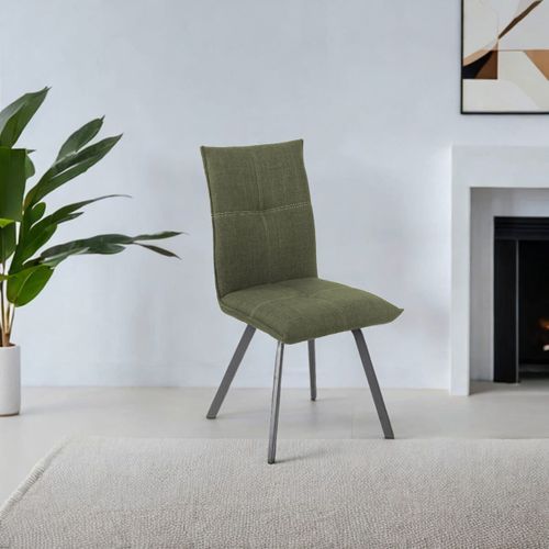 Lot De 2 Chaises Tissu Coloris Vert Kaki - Bispo