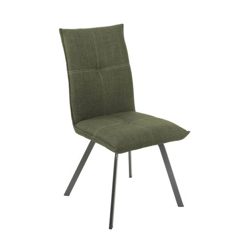 Lot De 2 Chaises Tissu Coloris Vert Kaki - Bispo